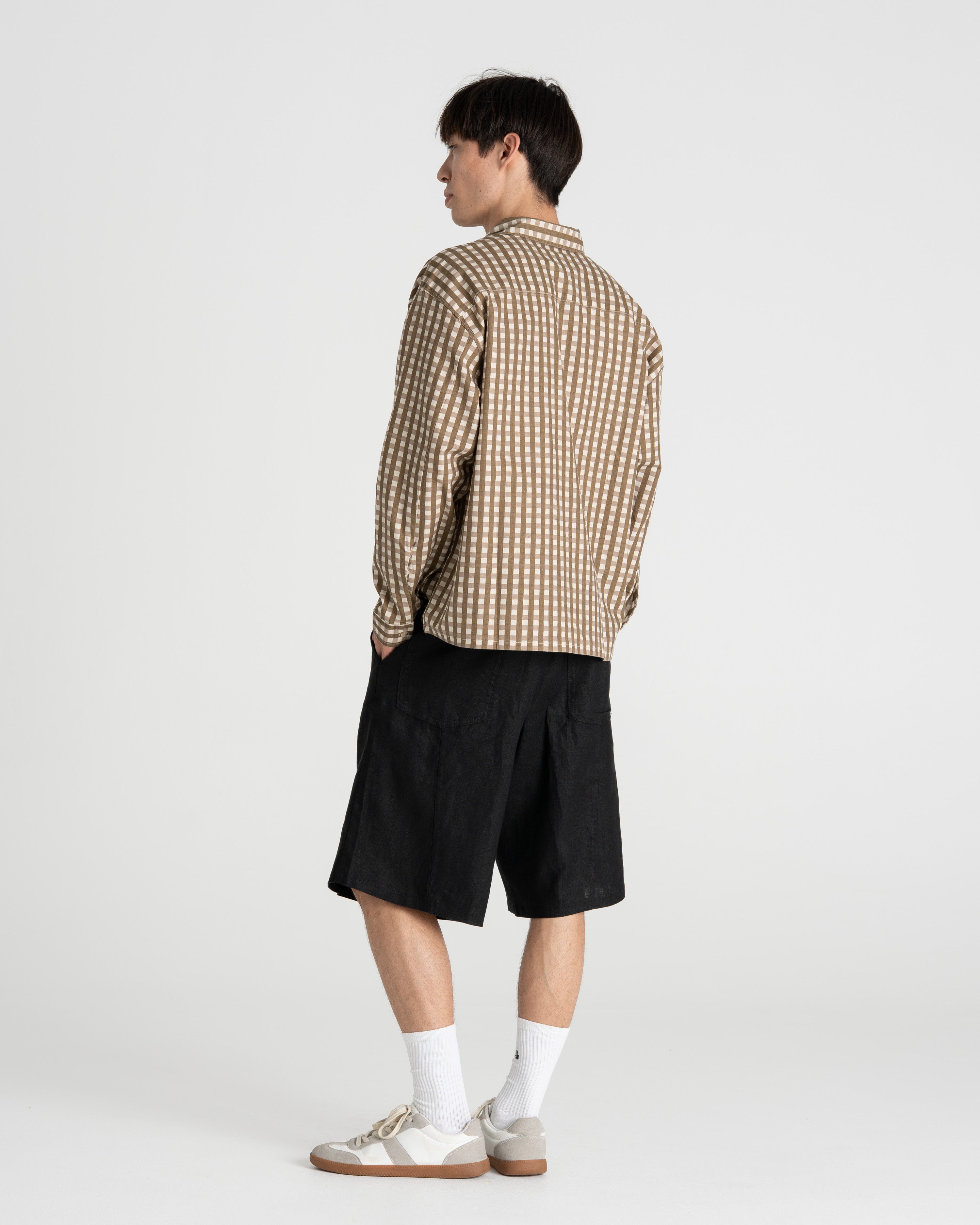 Pleated Baggy shorts Black